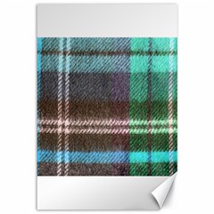 Blue Plaid Flannel Canvas 12  X 18   by snowwhitegirl