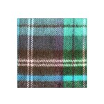 Blue Plaid Flannel Satin Bandana Scarf Front