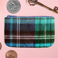 Blue Plaid Flannel Large Coin Purse by snowwhitegirl