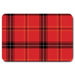 Red Plaid Large Doormat  by snowwhitegirl