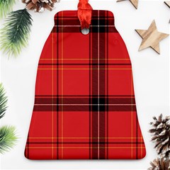 Red Plaid Bell Ornament (two Sides)