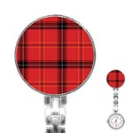 Red Plaid Stainless Steel Nurses Watch Front