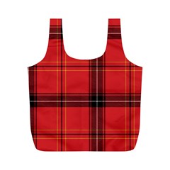 Red Plaid Full Print Recycle Bags (m)  by snowwhitegirl