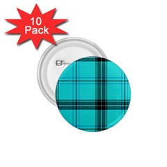 Aqua Plaid 1 75  Buttons (10 Pack) by snowwhitegirl