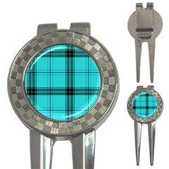 Aqua Plaid 3-in-1 Golf Divots by snowwhitegirl