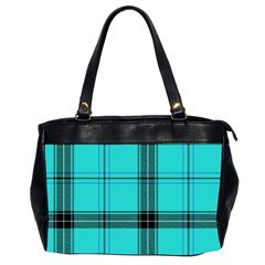 Aqua Plaid Office Handbags (2 Sides) 