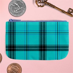 Aqua Plaid Large Coin Purse by snowwhitegirl