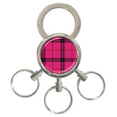 Dark Pink Plaid 3-ring Key Chains by snowwhitegirl