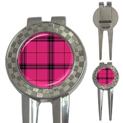 Dark Pink Plaid 3-in-1 Golf Divots by snowwhitegirl