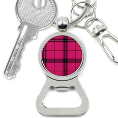 Dark Pink Plaid Bottle Opener Key Chains by snowwhitegirl