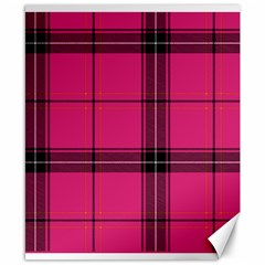 Dark Pink Plaid Canvas 8  X 10  by snowwhitegirl