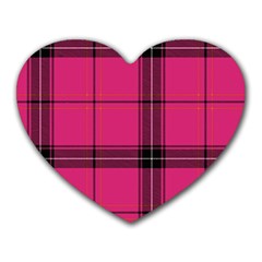 Dark Pink Plaid Heart Mousepads by snowwhitegirl