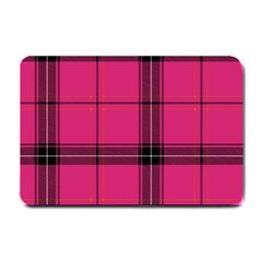 Dark Pink Plaid Small Doormat  by snowwhitegirl