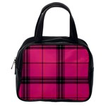 Dark Pink Plaid Classic Handbag (One Side) Front