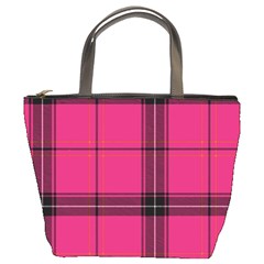 Dark Pink Plaid Bucket Bag by snowwhitegirl