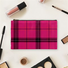 Dark Pink Plaid Cosmetic Bag (medium) by snowwhitegirl