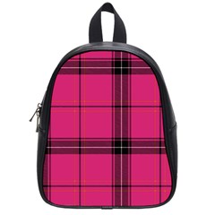 Dark Pink Plaid School Bag (small) by snowwhitegirl