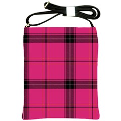 Dark Pink Plaid Shoulder Sling Bags by snowwhitegirl