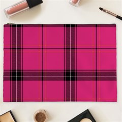 Dark Pink Plaid Cosmetic Bag (xxl) by snowwhitegirl