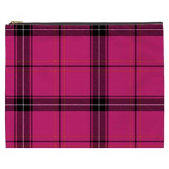 Dark Pink Plaid Cosmetic Bag (xxxl) by snowwhitegirl