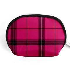 Dark Pink Plaid Accessory Pouch (medium) by snowwhitegirl