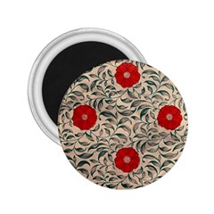 Papanese Floral Red 2 25  Magnets