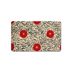 Papanese Floral Red Magnet (name Card) by snowwhitegirl