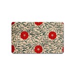 Papanese Floral Red Magnet (Name Card) Front