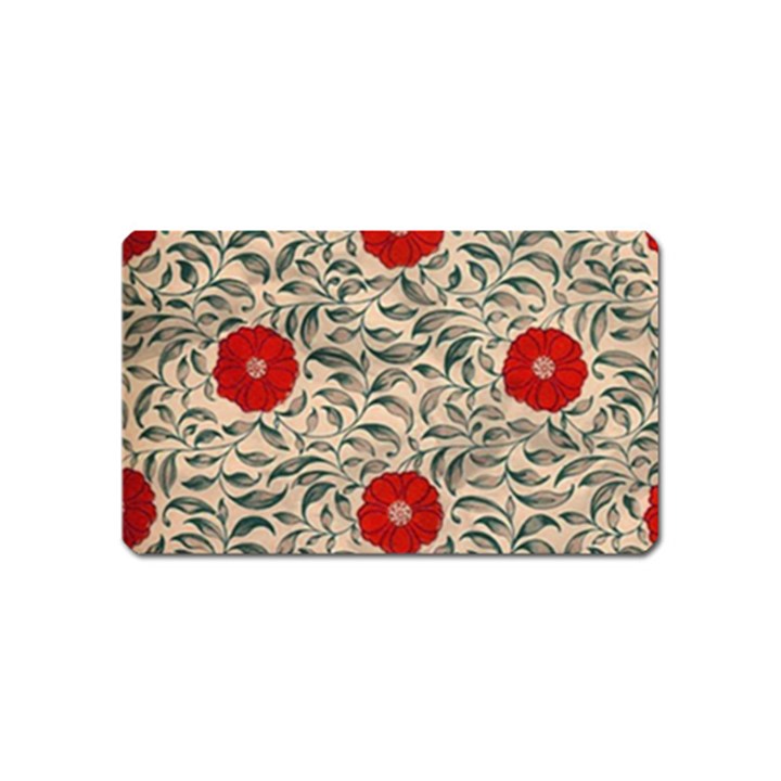 Papanese Floral Red Magnet (Name Card)