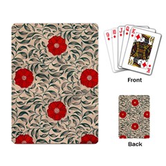 Papanese Floral Red Playing Card by snowwhitegirl