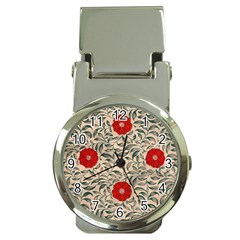 Papanese Floral Red Money Clip Watches by snowwhitegirl