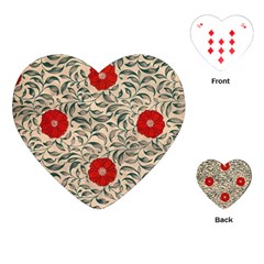 Papanese Floral Red Playing Cards (heart)  by snowwhitegirl