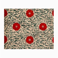 Papanese Floral Red Small Glasses Cloth (2-side) by snowwhitegirl