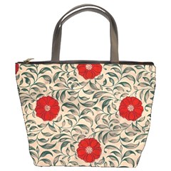 Papanese Floral Red Bucket Bag by snowwhitegirl