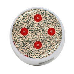 Papanese Floral Red 4-port Usb Hub (one Side) by snowwhitegirl