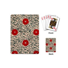 Papanese Floral Red Playing Cards (mini)  by snowwhitegirl