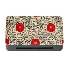 Papanese Floral Red Memory Card Reader With Cf by snowwhitegirl