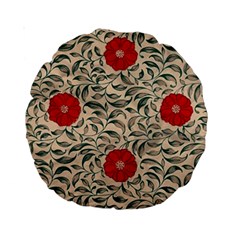 Papanese Floral Red Standard 15  Premium Round Cushions by snowwhitegirl