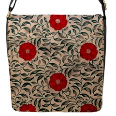 Papanese Floral Red Flap Messenger Bag (s) by snowwhitegirl