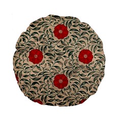 Papanese Floral Red Standard 15  Premium Flano Round Cushions by snowwhitegirl