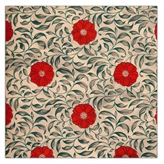 Papanese Floral Red Large Satin Scarf (square) by snowwhitegirl