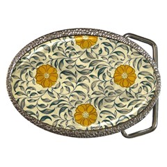 Japanese Floral Orange Belt Buckles by snowwhitegirl