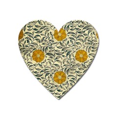 Japanese Floral Orange Heart Magnet by snowwhitegirl