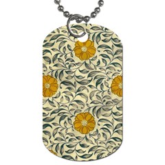 Japanese Floral Orange Dog Tag (two Sides) by snowwhitegirl