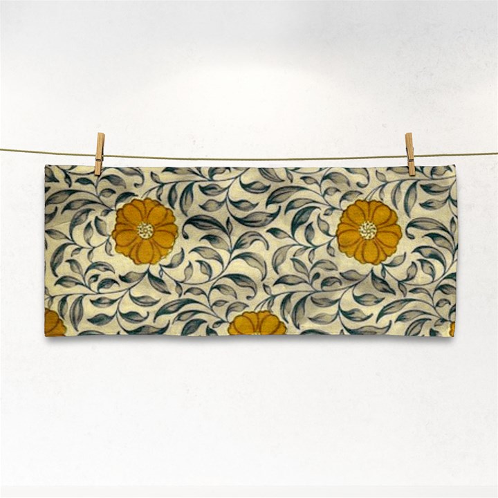 Japanese Floral Orange Hand Towel