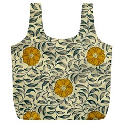 Japanese Floral Orange Full Print Recycle Bags (l)  by snowwhitegirl