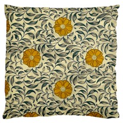 Japanese Floral Orange Large Flano Cushion Case (one Side)