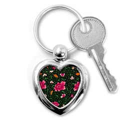 Pink Japan Floral Key Chains (heart)  by snowwhitegirl