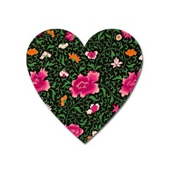 Pink Japan Floral Heart Magnet by snowwhitegirl