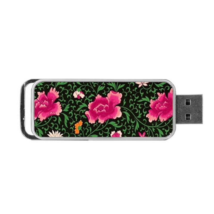 Pink Japan Floral Portable USB Flash (Two Sides)